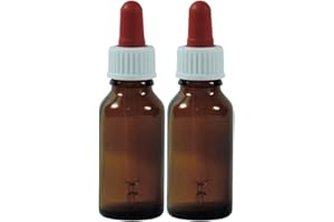 MIKKEN Viva-Haushaltswaren Gabriele Hesse e.K. 2 Pipettenflaschen 20ml, Apothekerflaschen in Braunglas, inkl. 2 Beschriftungsetiketten