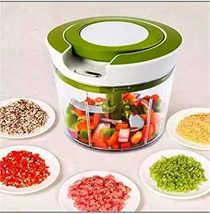 Eopzo 2 in 1 Pull Chopper New Handy Jumbo Chopper, Vegetable Cutter and Food Processor, 3 Steel Blade with Pull Cord Technology