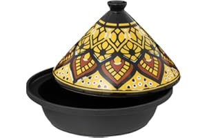 WEB2O Tajine Induktion und Glaskeramik, traditionell, Edelstahl, Gelb, 30,20 x 30,2 x 23 cm