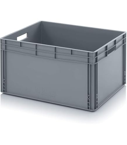 Couvercle Pour Bac Euro 80x60 Cm - Couvercle Rigide Polypropylène Gris Argenté