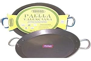 Garcima Poêle à paella anti-adhésive en acier inoxydable pour plaques à induction et vitrocéramiques, gaz et AGA 36 cm