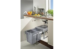 SEGMINISMART (2 Containers) - Ninka Wasteboy 32 Litre Kitchen Pull Out Bin-400mm Wide Cabinet 2 Container-2x16 litre