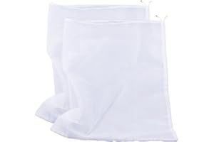 Therpin Reusable Nylon Fine Mesh Food Strainer Bag, All Purpose Food Grade Filter for Almond Milk, Coffee, Home Brewing, Hop, Juice (64cm x 48cm, 2 Pcs)
