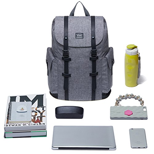 Rucksack Damen Herren Vintage KAUKKO Reiserucksack Studenten Rucksack Laptop Rucksack f  r 14  Notebook L  ssiger Daypacks Schultaschen of 2 Side Pock