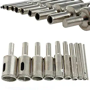 Boundless 10PCS/bag 3-20mm Diamond Coated Core Hole Saw Drill Bits Tool Cutter For Tiles Marble Glass Granite Drilling