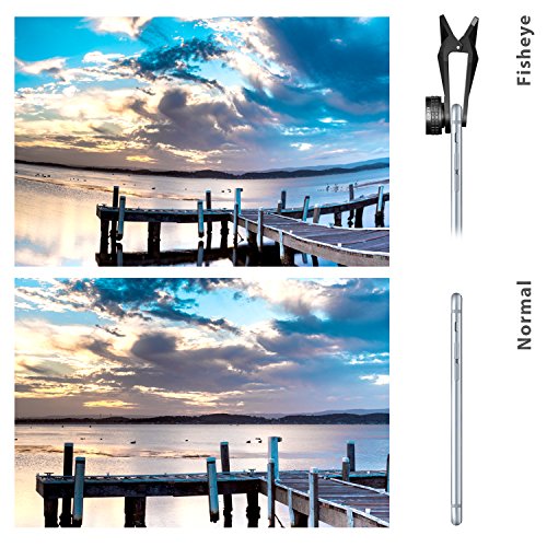 AUKEY Kit Lentes de Mov  l 3 en 1 Clip On con Lente Fisheye Objetivo de 180 Grados   0 67X Gran Angular Lente   10X Macro Lente para iPhone 6   6 Plus   5S   5   HTC  etc