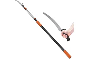 LAANPOLE 6m Scie, Ébrancheur sur Perche Telescopique avec Perche de Extension 1,5-6m, Ébrancheur Manuel pour Jardin, Orange