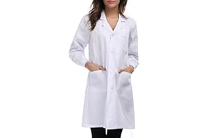Fratelliditalia Camice Bianco Donna da Laboratorio Medico Lavoro in Misto Cotone Made in Italy in Tessuto Leggero Traspirante Camici Taglie Forti Donna 40 alla 64 sanforizzato