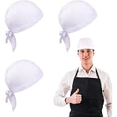 JEYORZY 3 Pcs Unisex Adjustable Kitchen Hat, Adjustable Chef Hat, Chef Hats, Head Cover for Cooking Grilling Bandana Cap, Ban
