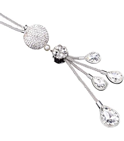 Produktbild von Uposao Bling Kristall Auto Rückspiegel Anhänger, Teufel Kopf Auto Rückspiegel Ornament Innenraum Zubehör Strass Charm Auto Hängende Anhänger