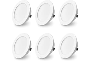 ALUSSO 6 x Foco LED Empotrable 12V Downlight Regulable 4W Empotrable LED 3000K Blanco Cálido 4000K Blanco Natural 6000K Blanco Frío IP44 Panel LED Interiors para Muebles Autocaravana Barco Cocina
