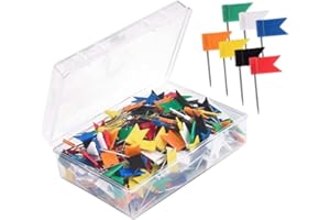 CRIVEPLE Karte Flagge Stecknadeln,100 Stück Markierfähnchen Pinnadeln, Markierungs-Fahnen,Tannennadeln Bunt Markierfähnchen Pinnnadeln für Pinnwand, Bulletin und Landkarten