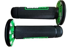 NICOLIE Empuñaduras para Manillar de Motocicleta, Empuñaduras de Goma para 7/8" - Verde Negro - 22mm