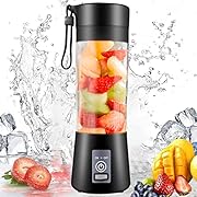 YurDoca Portable Blender, Personal Blender (Upgraded Version), with USB Rechargeable Mini Fruit Juice Mixer,Personal Size for Smoothies and Shakes Juicer Cup Travel 380ML(Black)