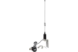 UAYESOK UKW-Marineantenne 156-163Mhz Bootsbasisantenne 38,8cm (15,3 Zoll) mit 5m RG58 Koaxialkabel PL259 Stecker & L-Mount Halterung für Cobra Icom Uniden UKW Mobile Marine Amateurfunk