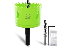 XZH 60mm Bi-Metal Hole Saw Kit with Arbor & Pilot Bit - Effortless Smooth Cutting for Wood, Plastic, Drywall & Thin Metal - Ideal for Downlight Installation & DIY Projects