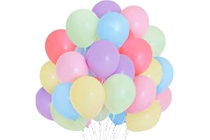 HUMEW Bealif Pastel Rainbow Balloons, 30 Pcs Balloon Pack 12 Inch Macaron Multicolored Balloons, Assorted Color Latex Balloons for Boys Girls Women Rainbow Birthday Party Wedding Baby Shower Decoration