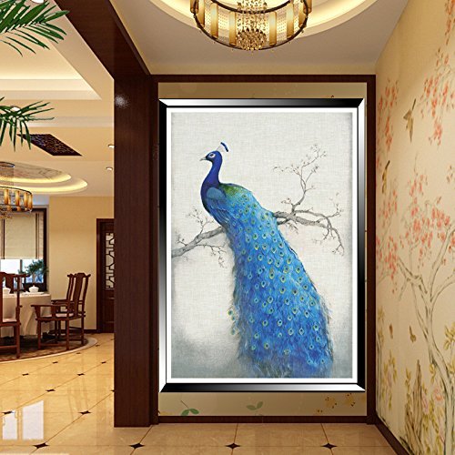 DIY Wanddeko Wandtattoo Diamant-Stickerei-Diamant-Mosaik Pfau Diamant-Malerei Kreuzstich Kits 30x50cm Wandaufkleber Wandsticker für Wohnzimmer Kinderzimmer Schlafzimmer Büro Dekor usw. (Kopf nach links) - 8