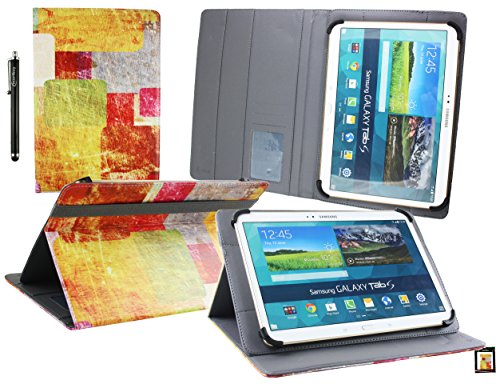 Emartbuy Medion LifeTab E10501 10.1 Zoll HD Tablet PC Universalbereich ( 10 - 11 Zoll ) Farbige Fliesen Multi Angle Exekutiv Folio Mappen Kasten Abdeckung mit Kartensteckplätze + Eingabestift