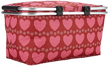 TLW direkt 4347 Einkaufskorb isoliert Dekor Herz, Polyester / Alurahmen, rot / rosa, 48 x 28 x 24 cm - 2