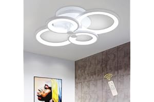 Ganeed Modern Ceiling Light,Metal Acrylic LED Flush Mount Dimmable Ceiling Light Fixtures,36W LED Chandelier Light Fixture for Living Room Kitchen Bedroom Dinner Room