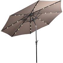 GOPLUS Sonnenschirm 270 Cm – Beidseitig Neigbar, 8 Rippen, Kurbel, Für Garten, Terrasse & Balkon