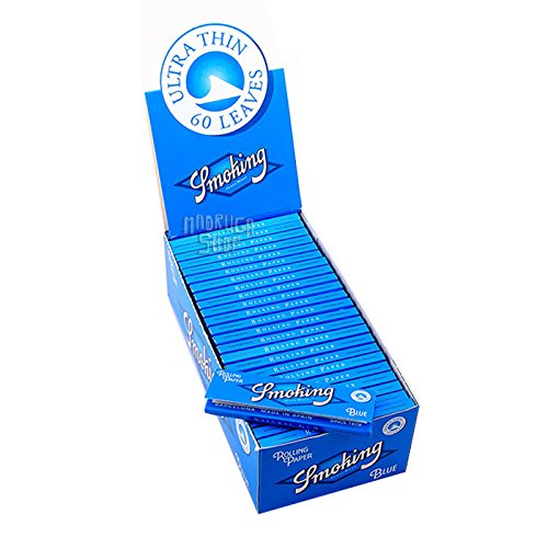 50 Libritos papel de liar Smoking Blue 70 x 37mm 13gr/mt. 60 hojas/libro