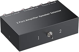 PROZOR Sélecteur pour Haut-Parleurs Amplificateur Commutateur Audio Plug-and-Play avec Interfaces Plaquées Or et Conception Compacte Idéal pour Amplificateurs et Enceintes Passives