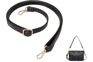 GYWHOOFT Tracolla di ricambio per borsa, 85-150 cm regolabile in pelle PU, regolabile, nera, per borse a tracolla fai da te accessorio per mini borsa Borsa per valigetta