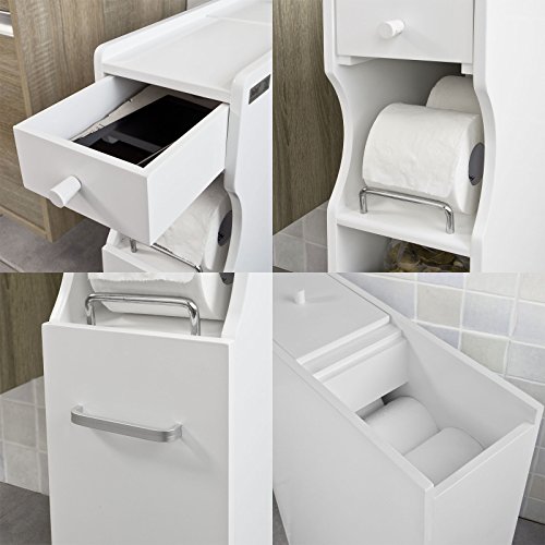 SoBuy® Badregal Nischenregal Standschrank Seitenschrank weiß FRG50-W - 5