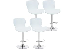 AQIGR Fundas de Sillas Elásticas de Bar,Juegos de 2/4/6 Cubiertas de Taburetes de Bar Universal Ajustable,Extraíbles y Lavables Fundas Protectora de Taburete de Cocina Giratorio con Respaldo