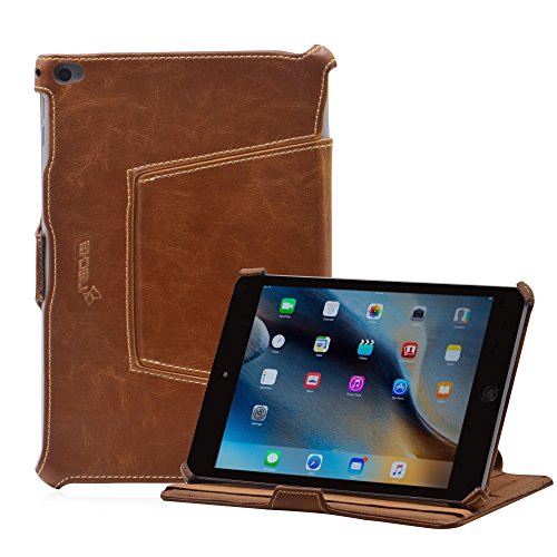 MANNA Schutzh  lle f  r iPad mini 4   Kunstleder  braun   Autosleep-Funktion   EasyStand   Cleverstrap