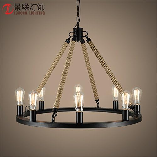 Retro Rope Lamp, 8-Head Pendant Light