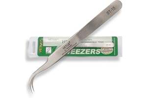 P-Beauty Cosmetic Accessories Pinzas VETUS para extensiones de pestañas ST-15 | Ideal para la técnica de volumen | Incluye tapa protectora | VETUS ST-15