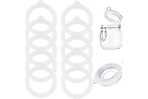 JSKWIKE 10 Juntas de Repuesto de Silicona Sellos de Cristal de Repuesto Anillos de Silicona para Conservas Junta de Repuesto para Frasco Anillo de Sellado Junta Hermético a Prueba de Fuga