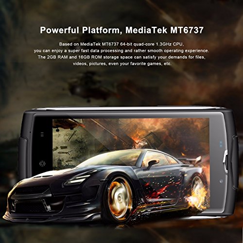 HOMTOM ZOJI Z7 Smartphone- IP68 impermeabile, 5.0â€˜â€™ HD Display Android 6.0 4G Telefono Cellulari, MT6737 quad core 1.3GHz, 2GB RAM 16GB ROM, 13MP+5MP Camera, Dual SIM, Fingerprint recognition, WiFi/GPS/OTA/OTG Cellulare - Arancione