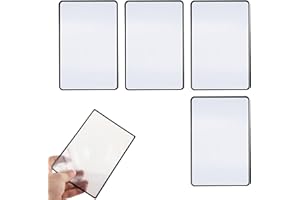 QQDBT 3X Page Magnifying Sheet for Reading, 4 Pcs Flat Magnifier Lay on Page Flexible Plastic Magnifiers Lenses, Full-Page Magnifying Glass for Reading Small Print, Maps, Books, Patterns (7'' x 4.7'')