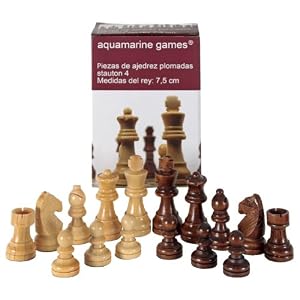 Aquamarine Games – Stauton 4, piezas de ajedrez (Compudid CP002)