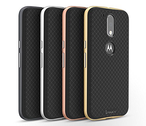 Motorola Moto G4   G4 Plus Funda  Ipaky Protecci  n interna TPU Flexible  Ultra Resistente  Marco Exterior R  gido PC efecto Metal  Anti Golpes  Carcasa H  brida Bumper Moto G4   G4 Plus - Gris 