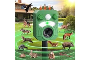 BNEHHOV Repellente Per Gatti Ultrasuoni, Solare Repellente per Gatti da Esterno, Repellente Piccioni con Torcia, Repellente Impermeabile, 5 Modalità Regolabili Repellente Per Cani, Uccelli, Topi