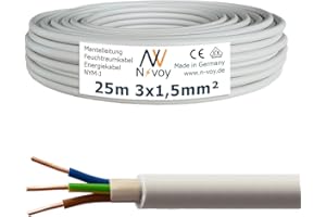 N-VOY NYM-J 3x1,5 mm² 25m (Var.5-100m 3x2,5 5x1,5 5x2,5 5x4,0 mm²) Mantelleitung Stromkabel VDE 0250 M138
