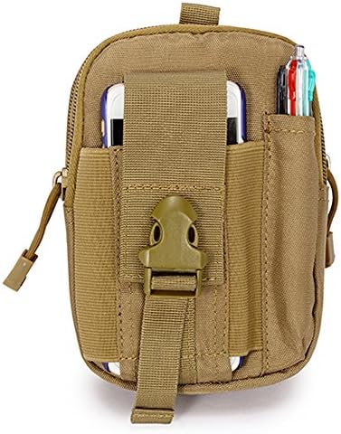 Tactical Compact MOLLE EDC Pouch Utility Gadget Pouch/ Multi-Purpose Utility Gadget Tool Belt Waist Bag Pack (Tan)