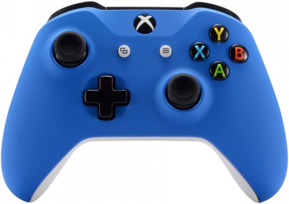 eXtremeRate Carcasa para Xbox One S/X Accesorios Protectora Suave al Tacto Placa Frontal Funda Delantera Kit de reemplazo Cubierta Shell para Xbox One X S Control-Model 1708 (Azul)