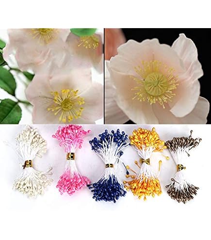DFLINGA 500 pezzi 3mm fai da te artificiale perla fiore stame pistillo fiori simulati perla stame stami di vetro accessori natalizi