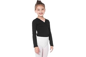 Bezioner Cache-Coeur de Danse Coton Veste de Ballet Manches Longues Manteau pour Enfants Filles Femmes
