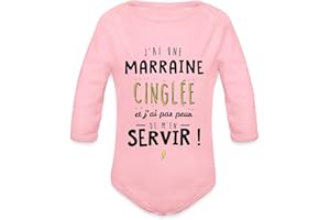 Spreadshirt J'Ai Une Marraine Cinglée Cadeau Marraine Humour Famille Body Bébé Bio Manches Longues