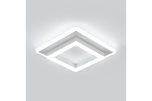 Comely Plafoniera LED, Lampada da Soffitto Moderna 30W 3300LM, Design Quadrato Lampadario Acrilico Bianca per Soggiorno Cucina Bagno Camera da Letto Corridoio, Luce Bianca 6500K