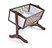 NEW POPPY'S PLAYGOUND LOLA SWINGING CRIB & FOAM MATTRESS - WALNUT & WHITE
