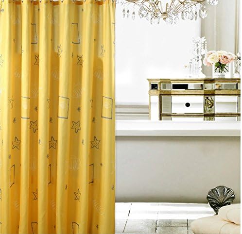 Shower curtains waterproof polyester thicken yellow shells send link aggravated plumb bob-I