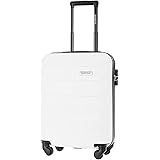 BARRENS Valigia a mano da viaggio | Bagaglio 55x40x20cm | 34 L | Materiale ABS | Blocco crittografia | 4 ruote | Bianco